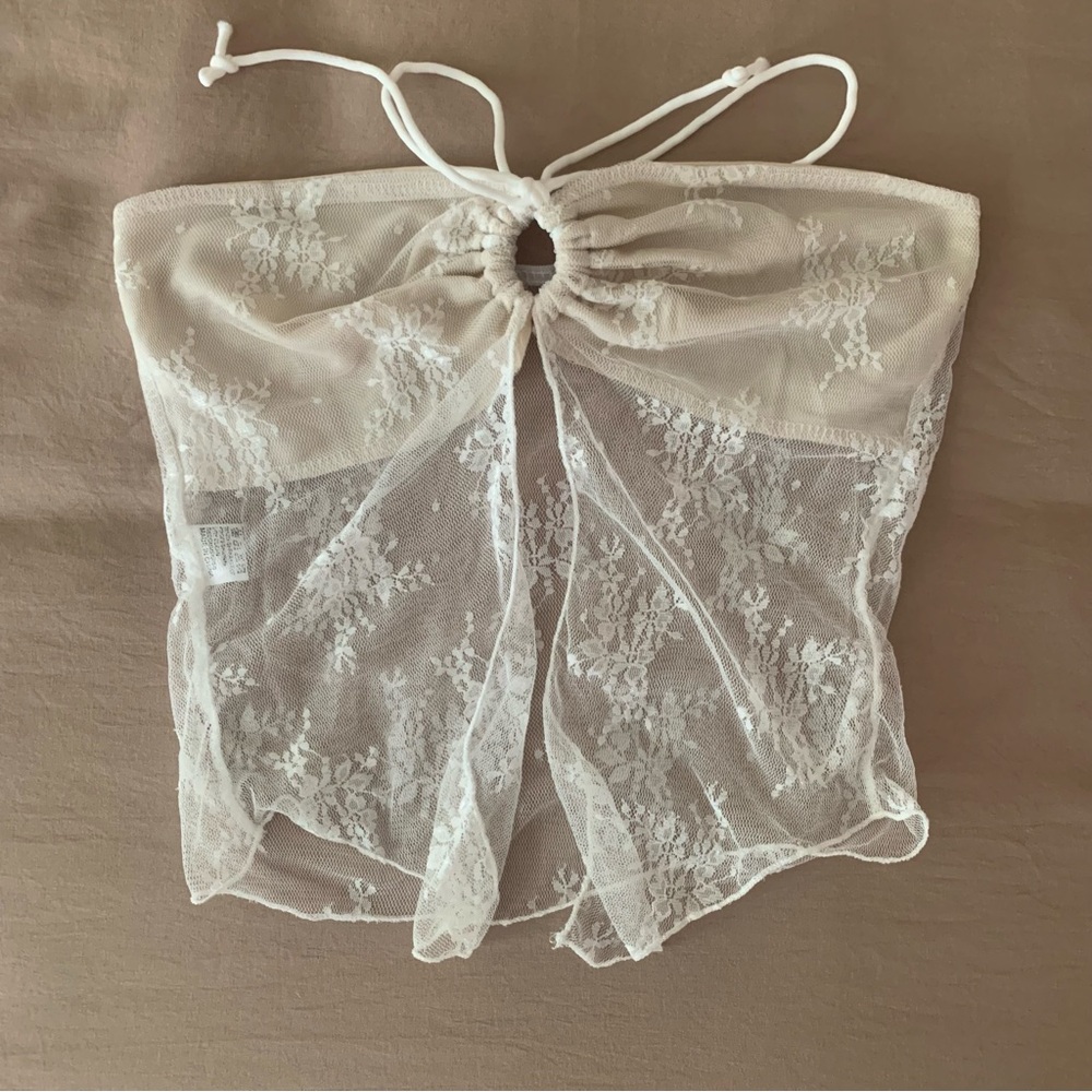 Elegant White Lace Tube Top